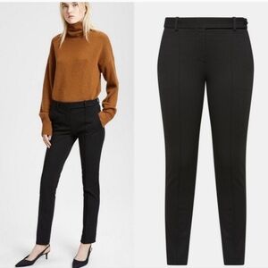 Theory Pintuck Knit Twill Slim Fit Pants in Black